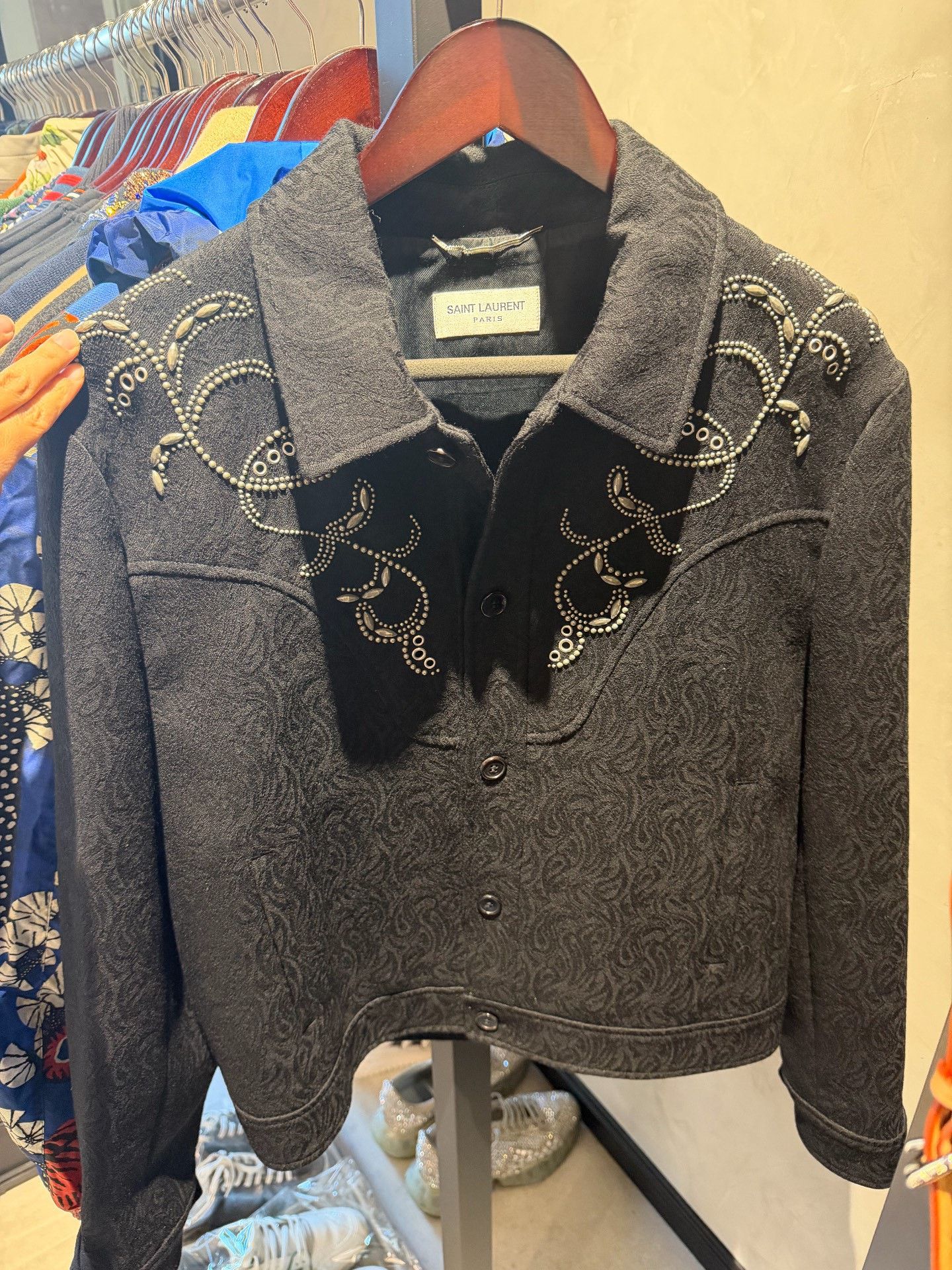 Saint Laurent Paris Saint Laurent Cropped Pearl Sequin Jacket Size US M / EU 48-50 / 2 - 1 Thumbnail