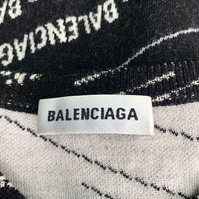 Balenciaga Balenciaga Black logo monogrammed wool crew neck long-slee Size S / US 4 / IT 40 - 5 Thumbnail