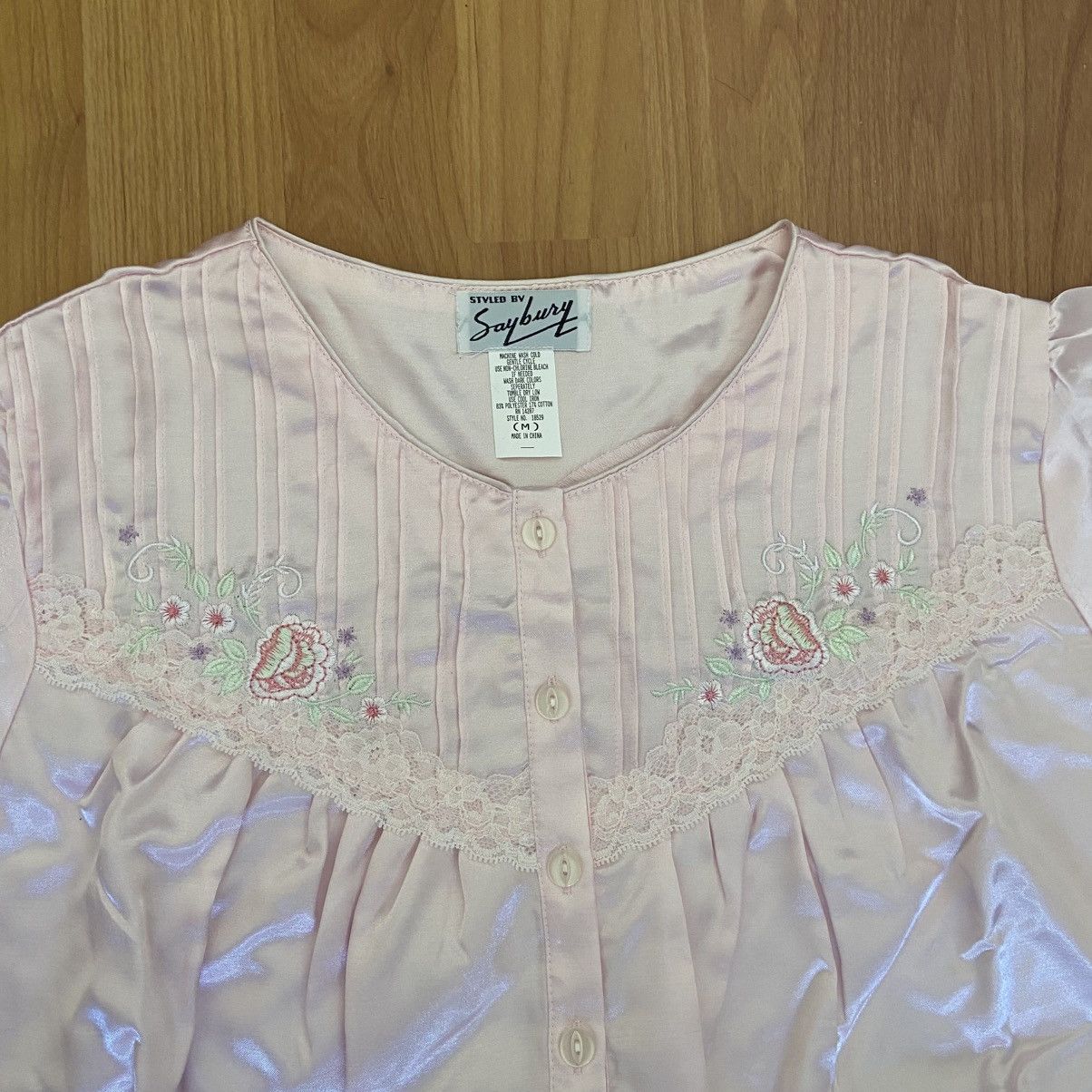 Vintage NWOT Styled By Saybury Pink Floral Nightgown Women’s Medium Size ONE SIZE - 5 Thumbnail