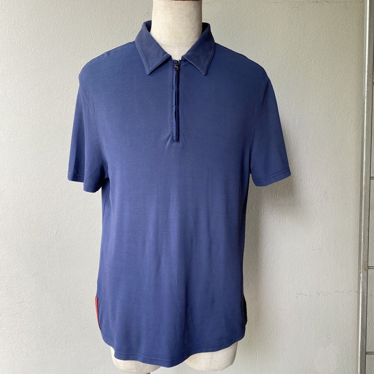 Prada PRADA Navy Short Sleeve Zip Shirt Size US M / EU 48-50 / 2 - 11 Thumbnail
