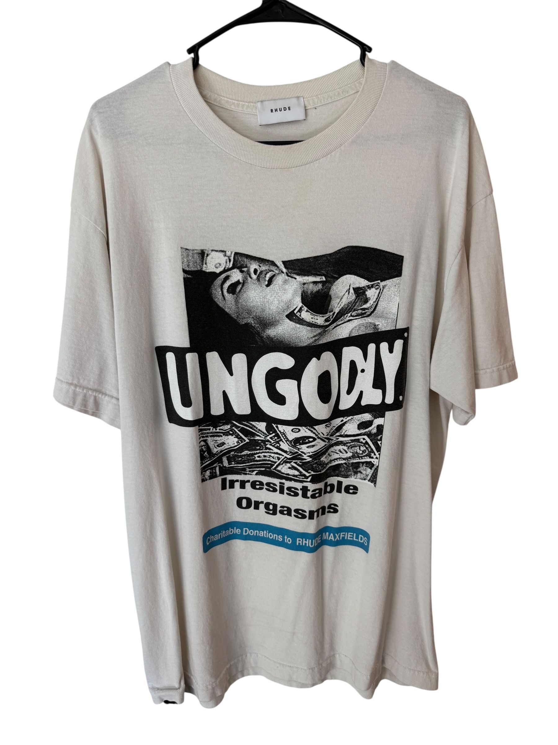 Rhude RhudexMaxfield LA “Ungodly” Tee – Rare (Oversized M, Fits L) Size US M / EU 48-50 / 2 - 1 Thumbnail