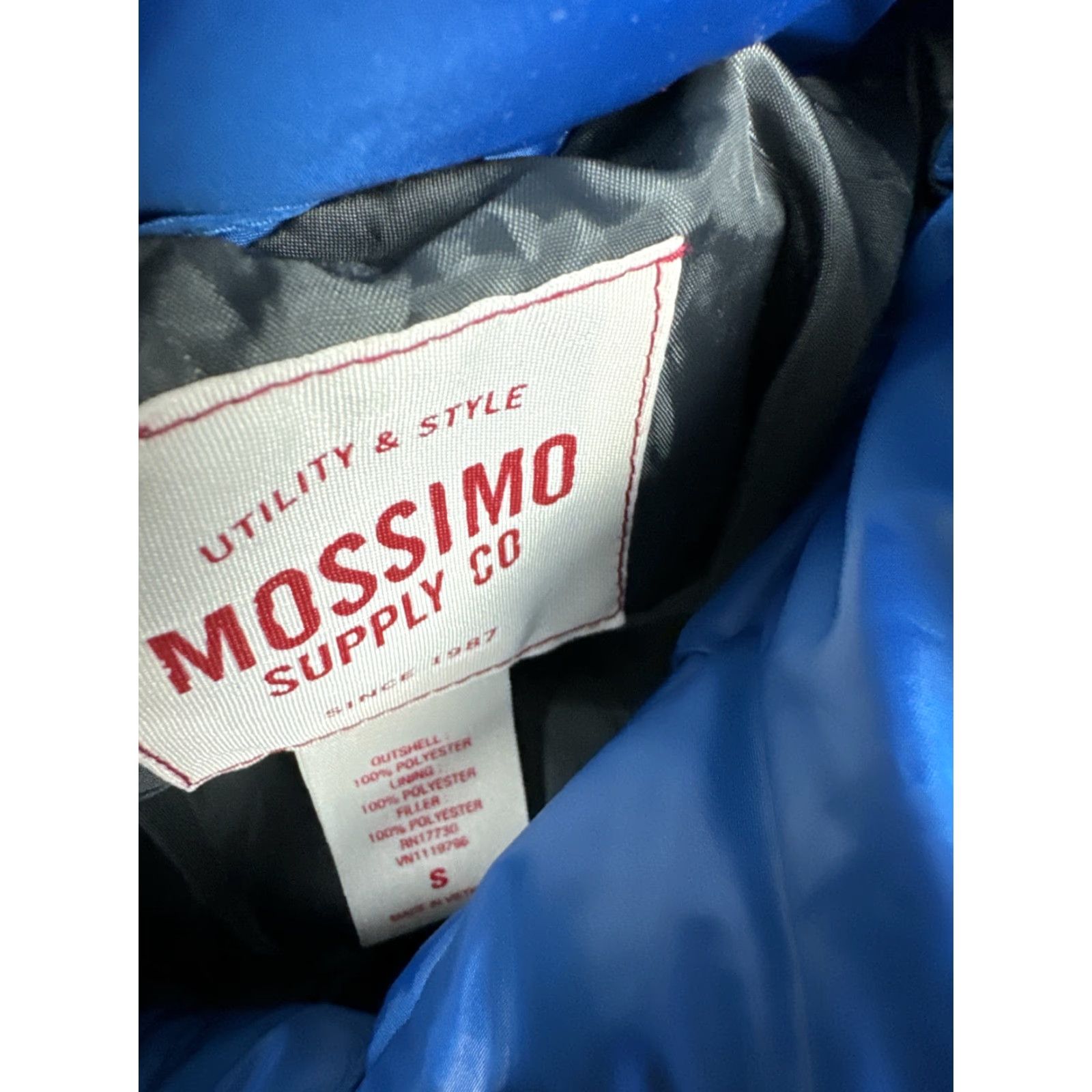 Mossimo Mossimo Jacket Puffer Ribbed Polyester Royal Blue Sz Small Unisex Adults S Blues Royal Blue - note: keep capitalization and words. Size S / US 4 / IT 40 - 3 Thumbnail