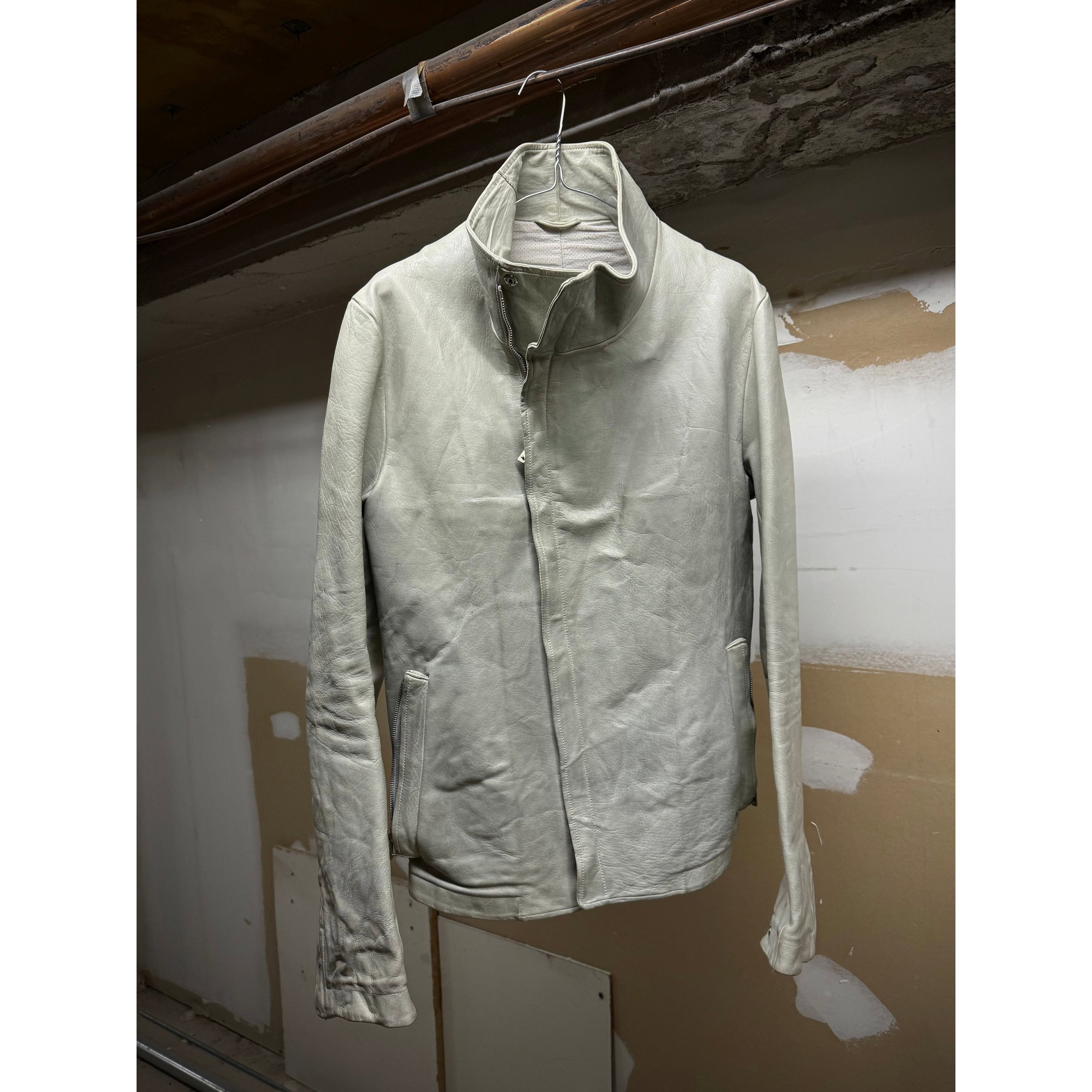 ジャケット・アウター carol christian poell caban coat 2009 46 SCARSTITCHED LEATHER JACKET / CAROL CHRISTIAN POELL (キャロル