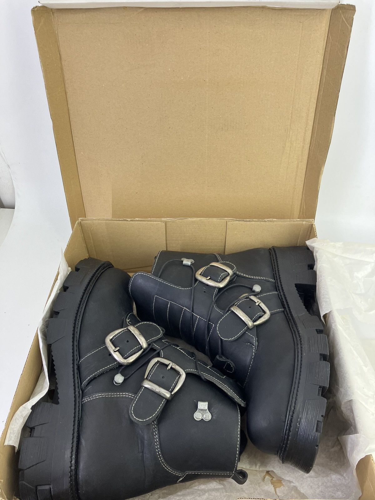 Vintage D’Estaka genuine leather chunky platform ankle boots 90s 00s Size US 10 / EU 43 - 10 Thumbnail