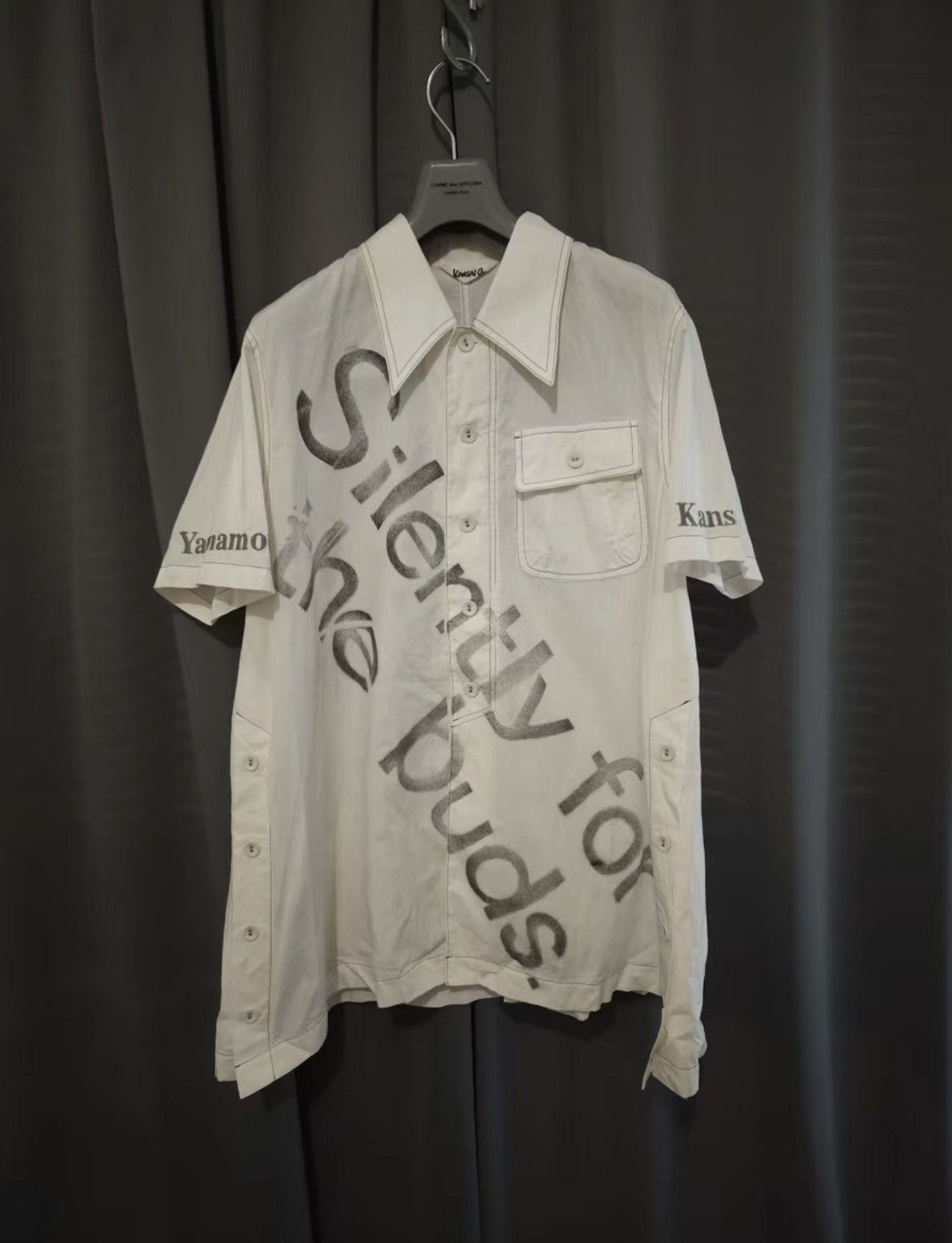 Kansai Yamamoto Kansai Yamamoto Embroidered Slogan Loose Short Sleeve Shirt Size US M / EU 48-50 / 2 - 1 Thumbnail
