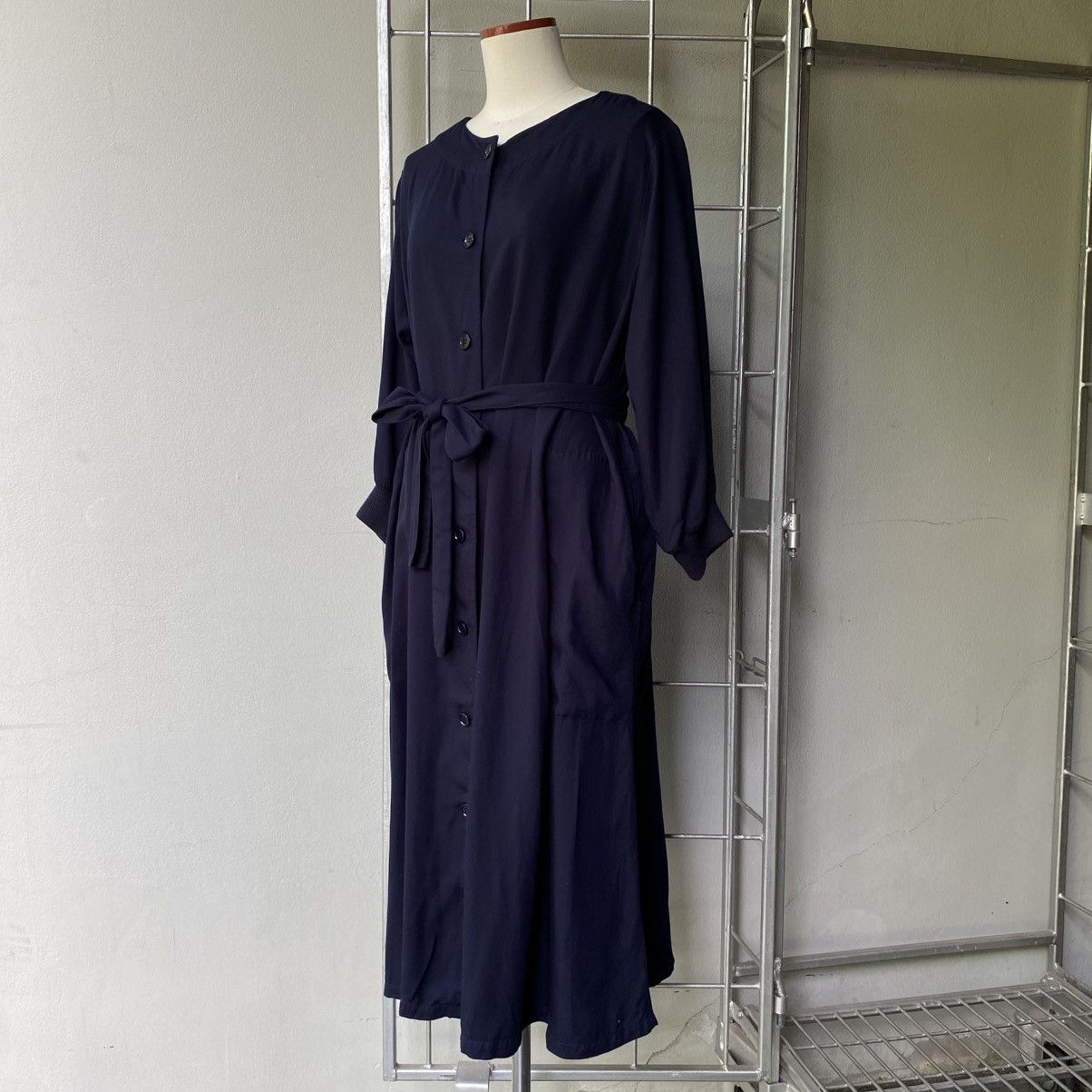 Zucca Zucca Dark Navy Belted Maxi Dress with Pockets Size M / US 6-8 / IT 42-44 - 22 Thumbnail
