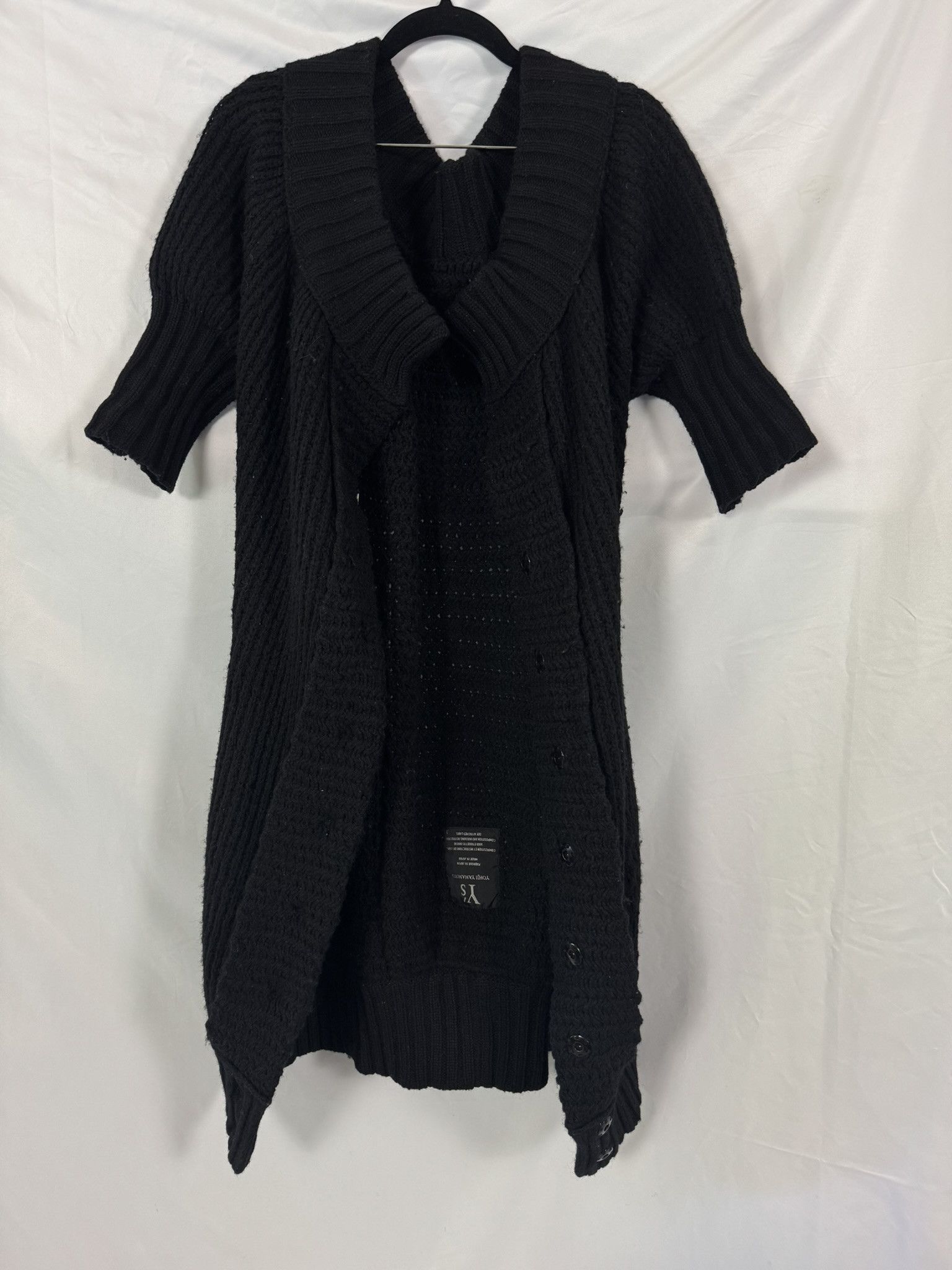 Yohji Yamamoto Y's Yohji Yamamoto Black Wool Chunky Knit Sweater Size M / US 6-8 / IT 42-44 - 5 Thumbnail