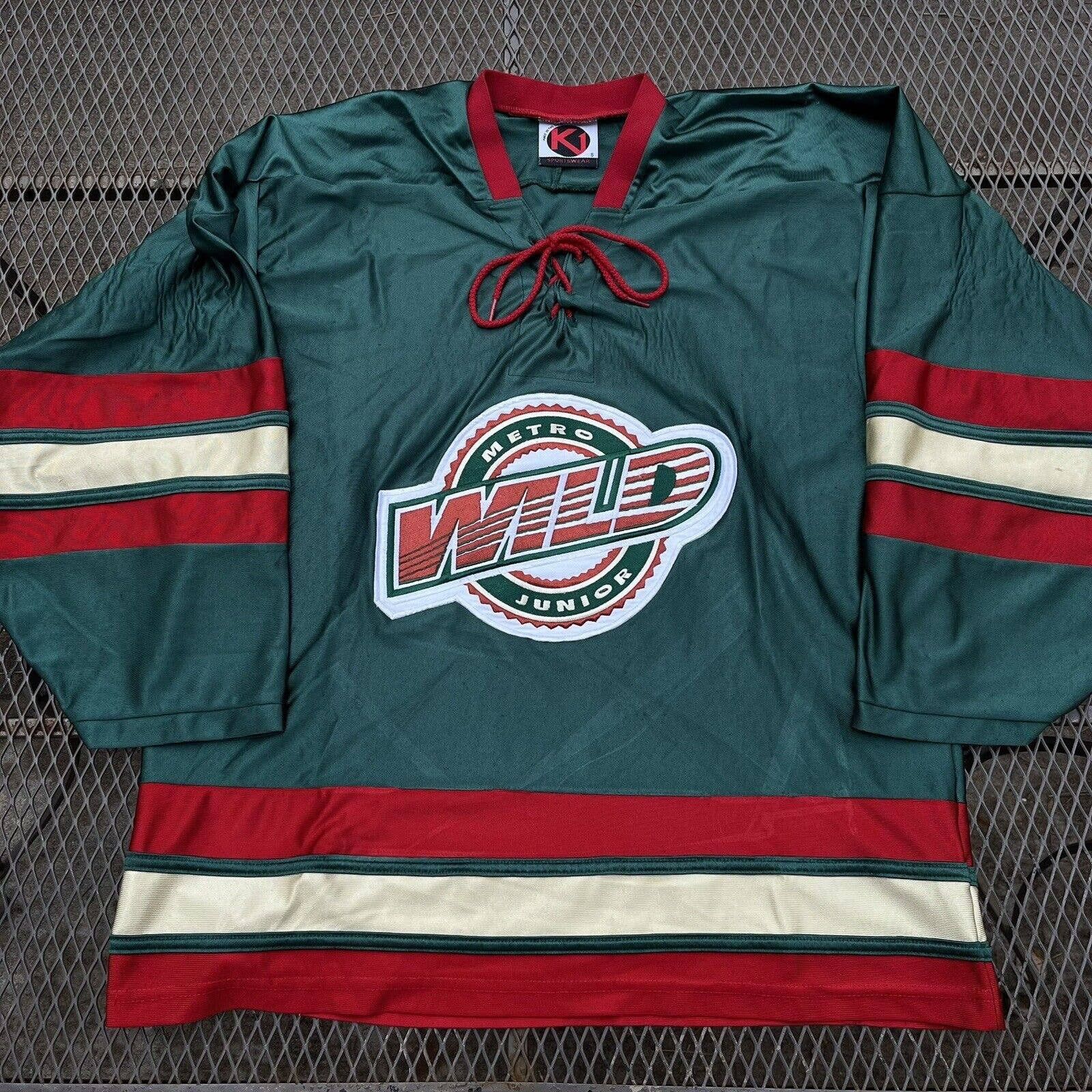 Metro Junior Wild Hockey Jersey Minnesota Wild Green Color Short Sleeve T Shirts