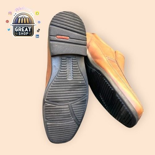 Rockport Size 9.5 ROCKPORT Mens Slip On Leader 2 BIKE Toe Brown SHOES Size US 9.5 / EU 42-43 - 9 Thumbnail