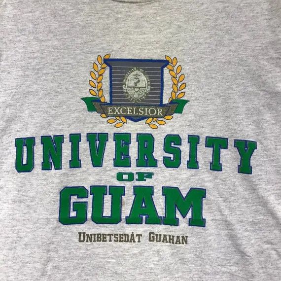Vintage Vtg 90’ UNIVERSITY Of GUAM Crest Logo Tee Shirt Made In USA Size M / US 6-8 / IT 42-44 - 3 Thumbnail