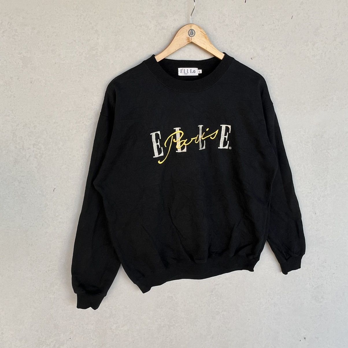 Other Vintage ELLE Paris Black Sweatshirt Size L Size L / US 10 / IT 46 - 3 Thumbnail