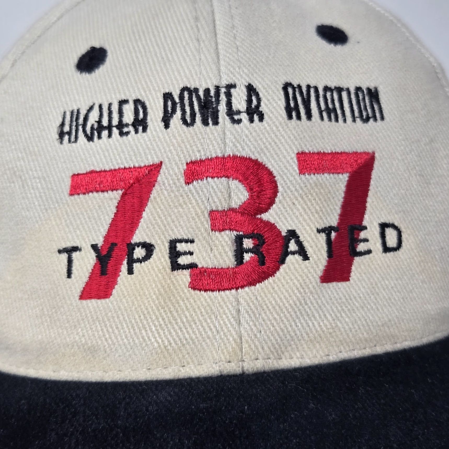 Vintage VINTAGE Boeing 737 Hat Cap Strap Back Black Tan High Power Aviation Adult Cap Size ONE SIZE - 6 Thumbnail