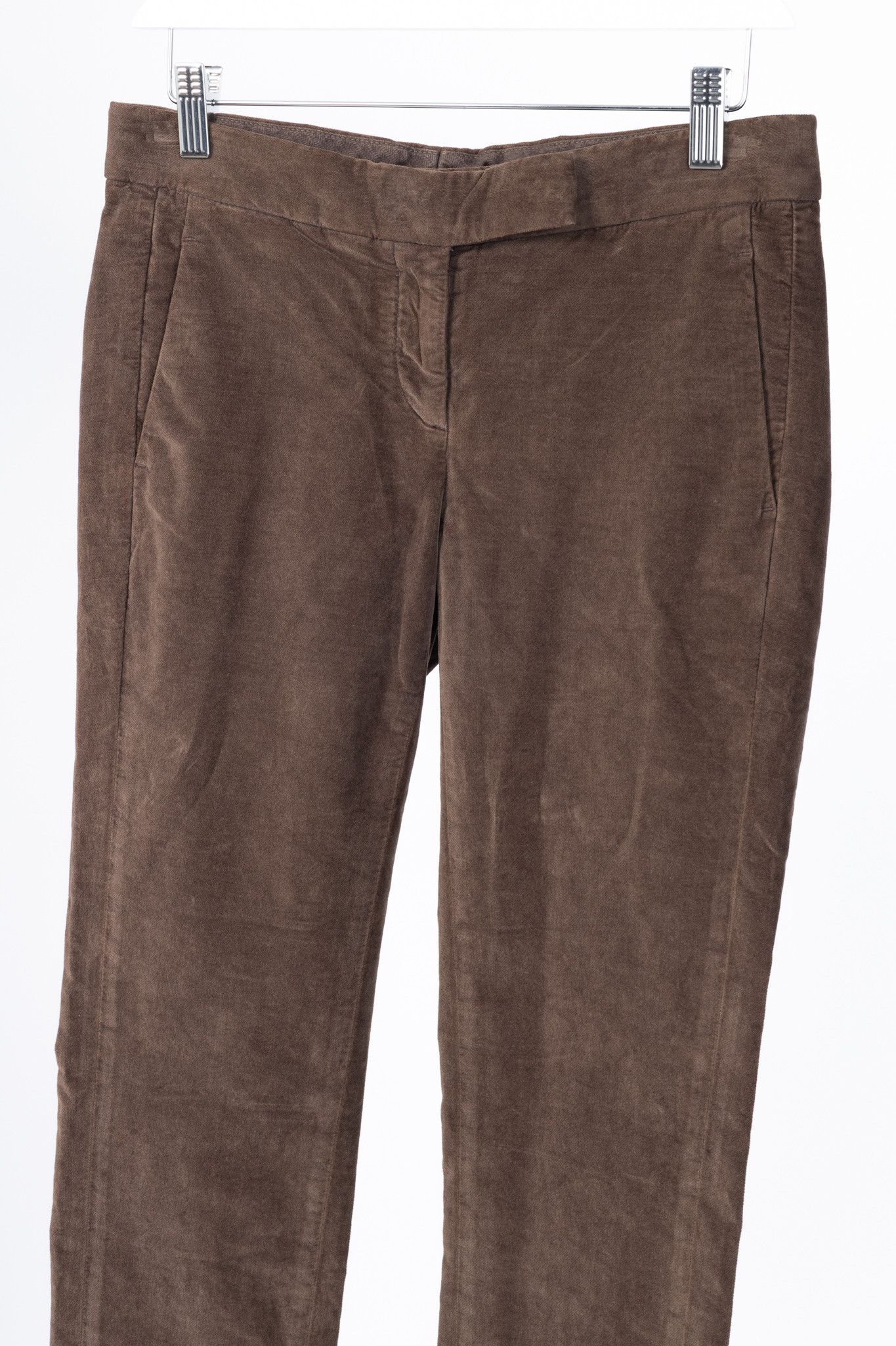 Brunello Cucinelli Brunello Cucinelli Brown Velvet Slim-Fit Pants Size 27" / US 4 / IT 40 - 3 Thumbnail