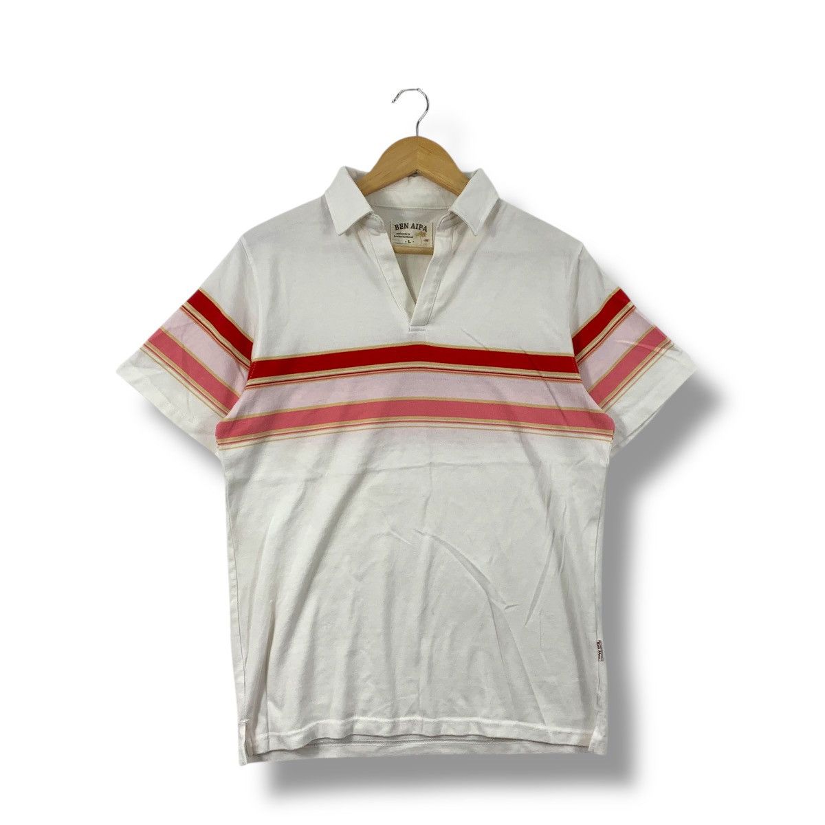 Vintage Vintage BEN AIPA Surfwear Striped Hawaiian Polo Shirt Large Size US L / EU 52-54 / 3 - 1 Thumbnail