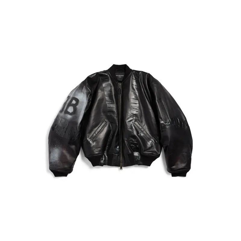 Balenciaga o1s1wg110426 Bomber Jacket in Black Size US S / EU 44-46 / 1 - 1 Thumbnail