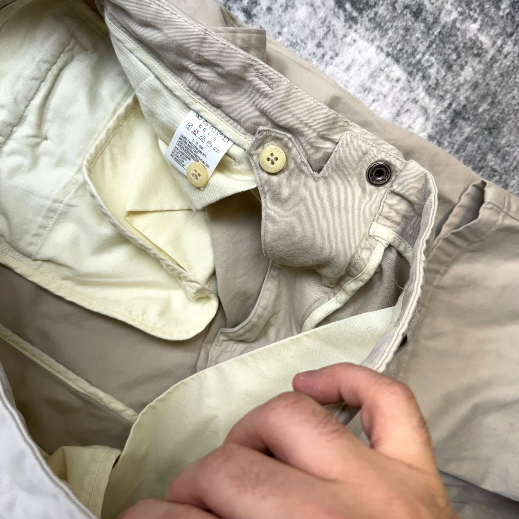 Ermenegildo Zegna Zegna Sport Pants Mens 34 Beige Cotton Straight Chino Trouser Regular Fit Front Pockets Size US 34 / EU 50 - 6 Thumbnail