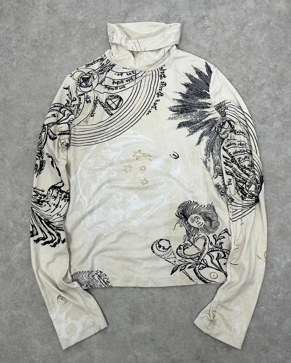 Just Cavalli AW2003 Cavalli Beige Turtleneck Longsleeve Size XS / US 0-2 / IT 36-38 - 1 Thumbnail
