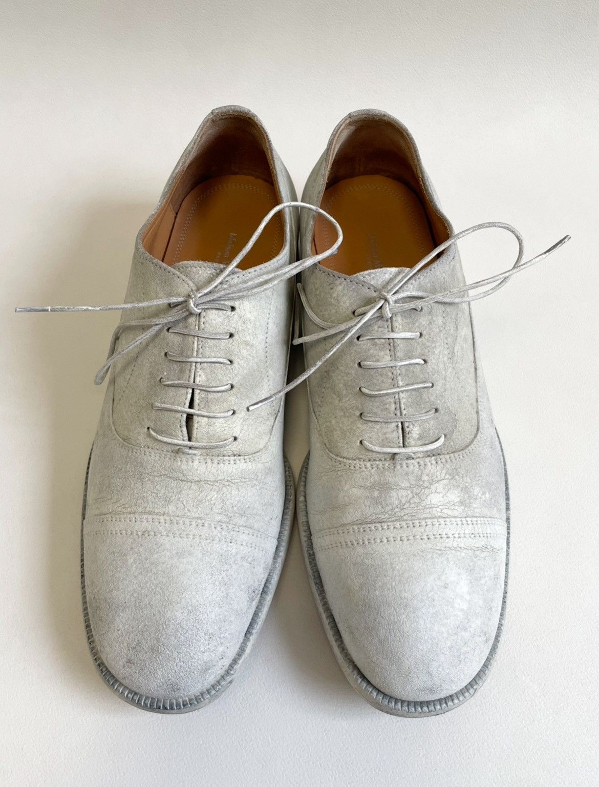 Maison Margiela ‘Painted White Suede’ Derby Shoes Size US 8 / EU 41 - 2 Thumbnail