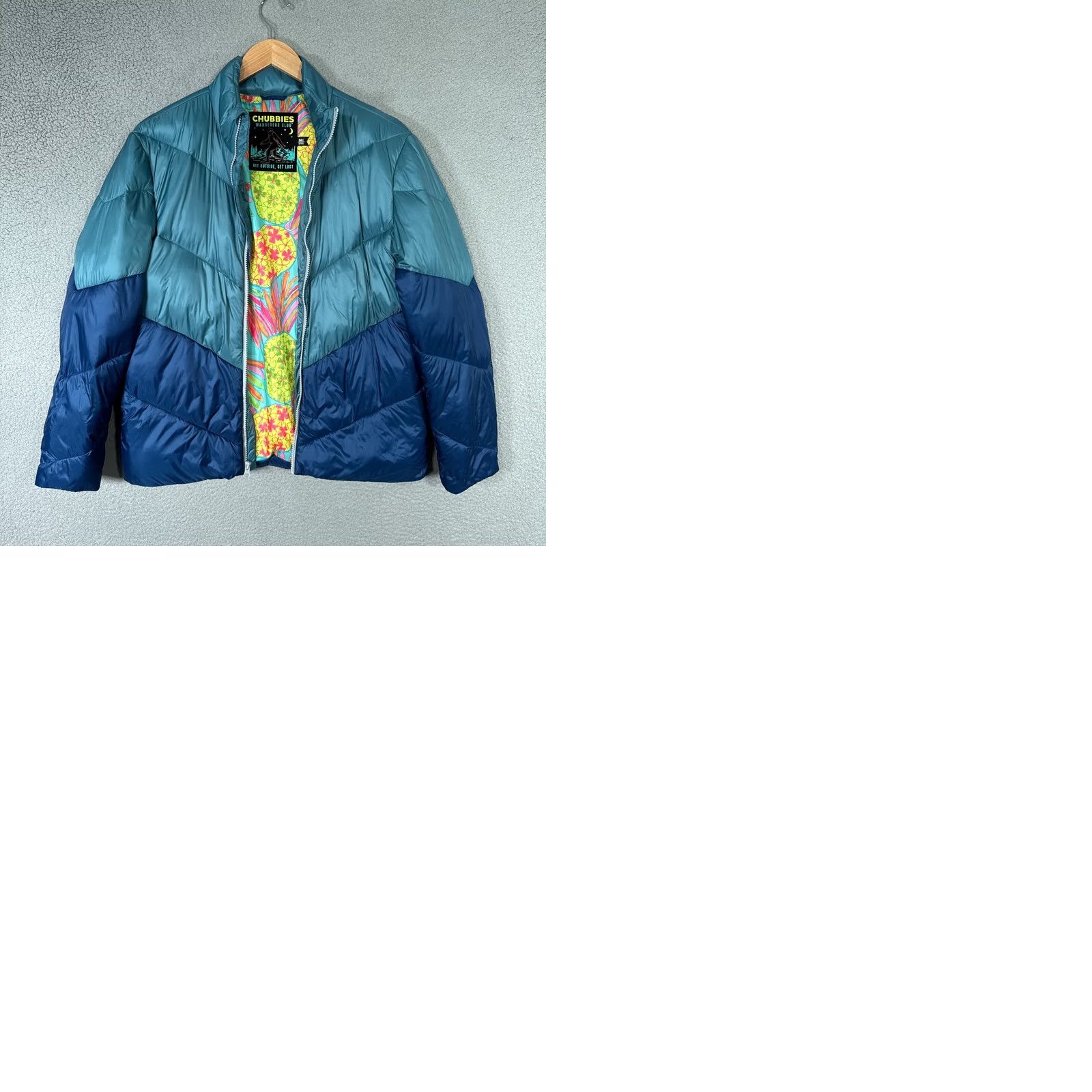 Chubbies Chubbies Puffer Jacket Mens Small Colorblock Wanders Club Full Zip Quilted Coat Size US S / EU 44-46 / 1 - 10 Thumbnail