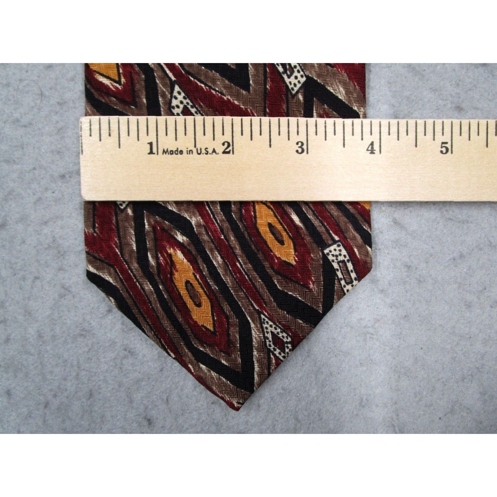 Robert Talbott VINTAGE Robert Talbott Men's Silk Necktie Classic One Size Red Geometric Preppy Made in USA Size ONE SIZE - 6 Thumbnail