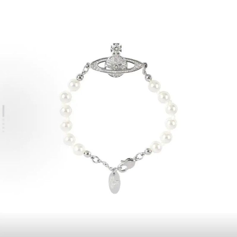 Vivienne Westwood Vivienne Westwood Silver Pearl Bracelet 0089 Size ONE SIZE - 1 Thumbnail