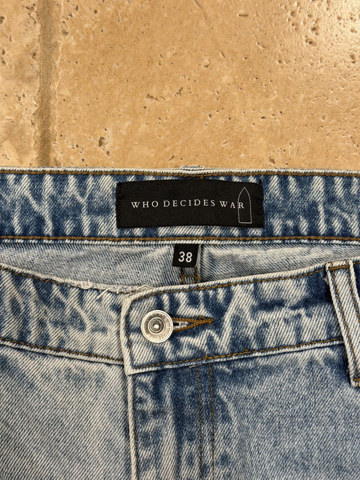 Who Decides War Who Decides War WDW Barrage Sky Indigo Patch Denim Jeans Size US 38 / EU 54 - 5 Thumbnail