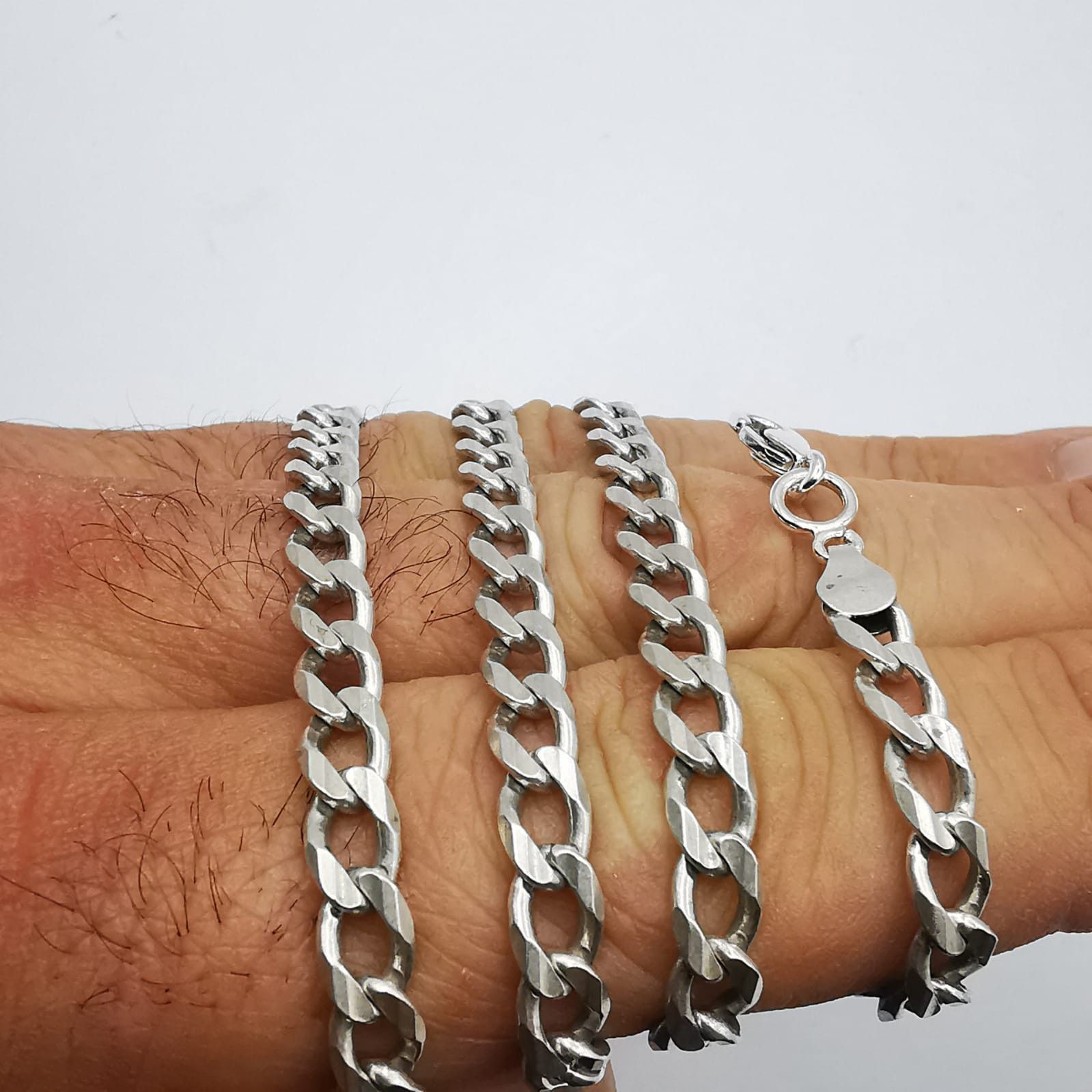 Sterling Silver Vintage Jewelry Chain, 925 Sterling Silver, Signed 25,22g Size ONE SIZE - 7 Thumbnail