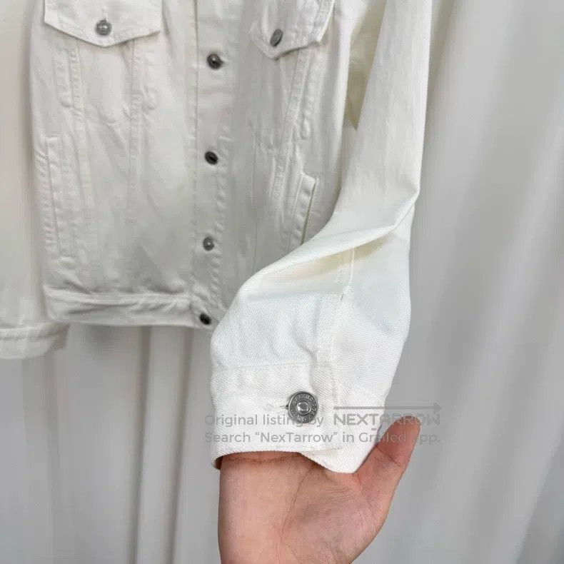Balenciaga Balenciaga Embroidered Letter White Denim Jacket Size US S / EU 44-46 / 1 - 4 Thumbnail