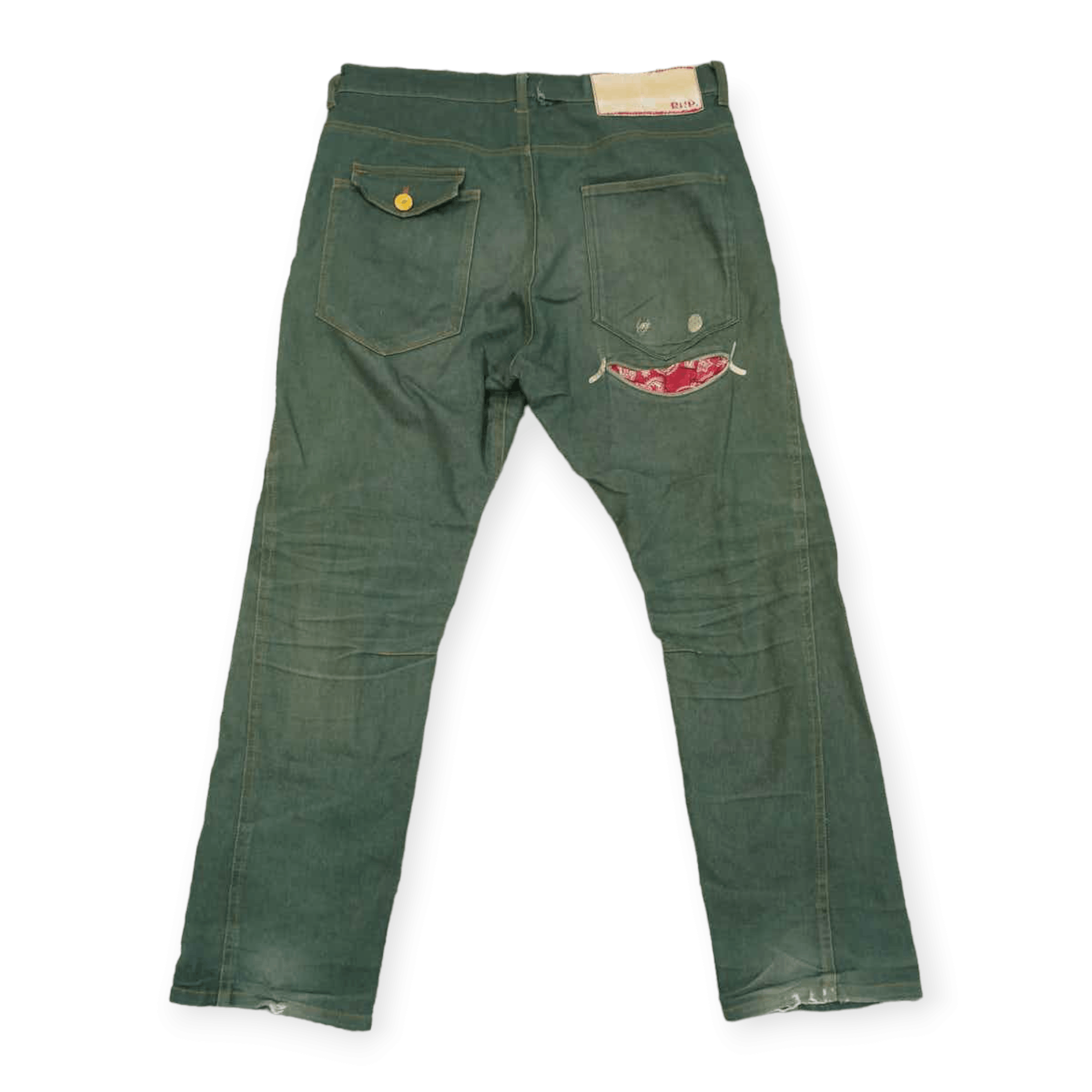 image of Vintage Type- Lucky Up!smile M/t Rhp Denim Pants in Army Green, Men's (Size 33)