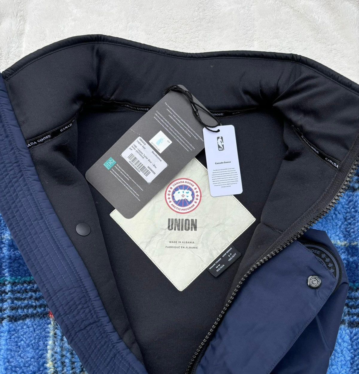 Canada Goose × NBA × Union LA Canada Goose x NBA x Union LA Legion Blue Plaid Fleece Vest Size US XL / EU 56 / 4 - 3 Thumbnail