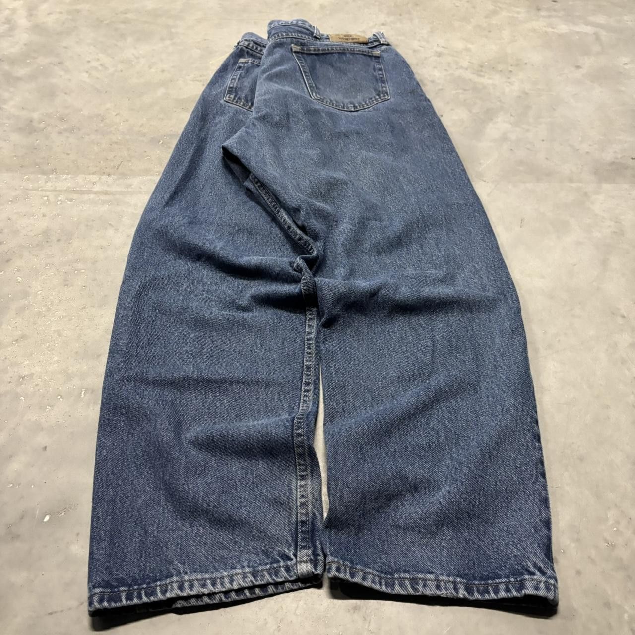 Japanese Brand × Vintage CrazyVintage Y2K/2000s Baggy Dark Blue Wash Denim Jeans! Size US 38 / EU 54 - 4 Thumbnail