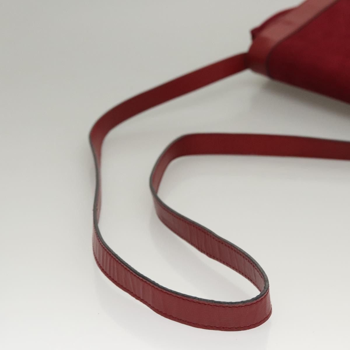 Celine CELINE Shoulder Bag Suede Leather Red Gold Size ONE SIZE - 7 Thumbnail