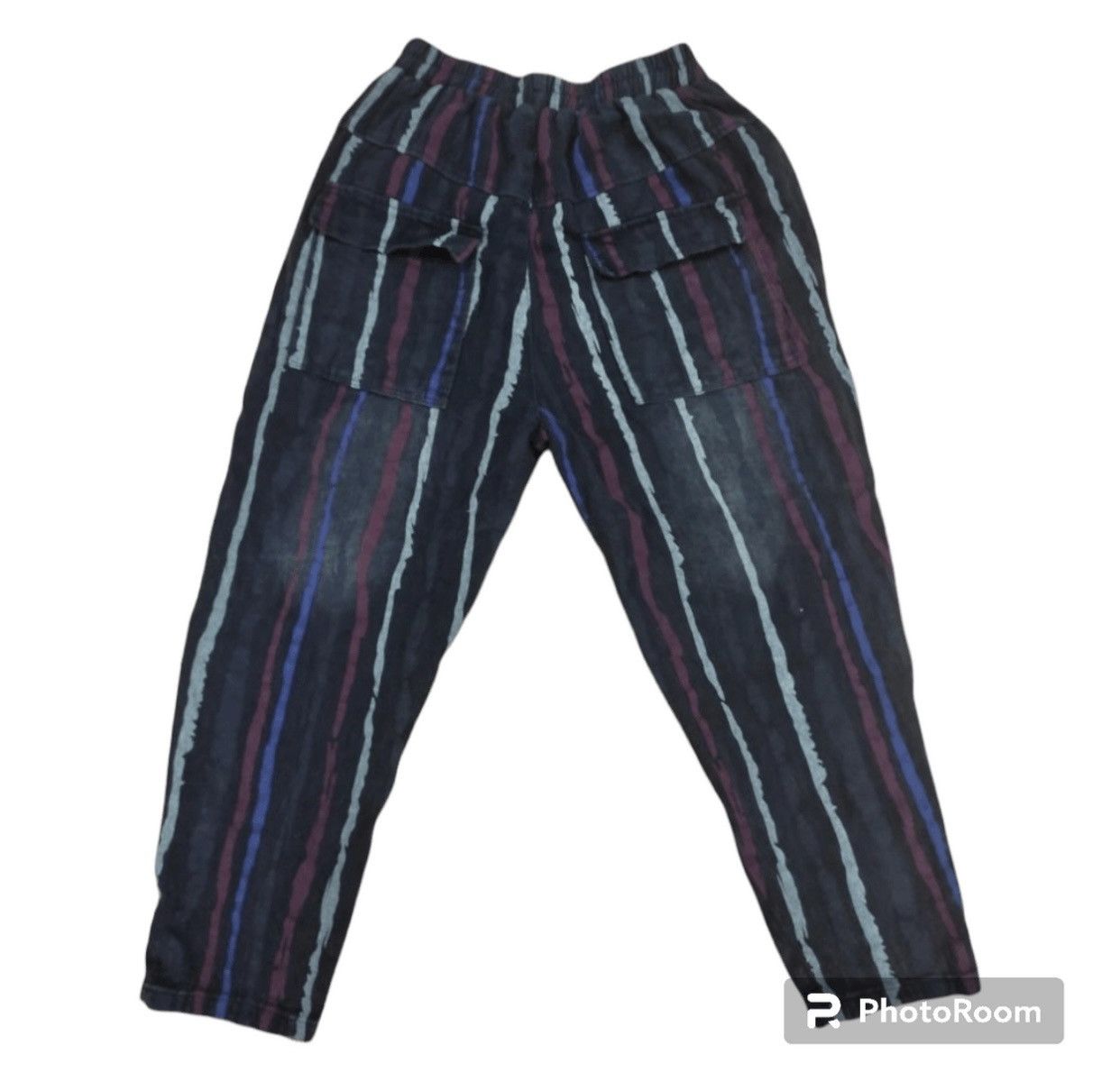 Vintage VINTAGE JAPANESE ABSTRACT STRIPE TAPERED PANTS Size 28" / US 6 / IT 42 - 2 Thumbnail