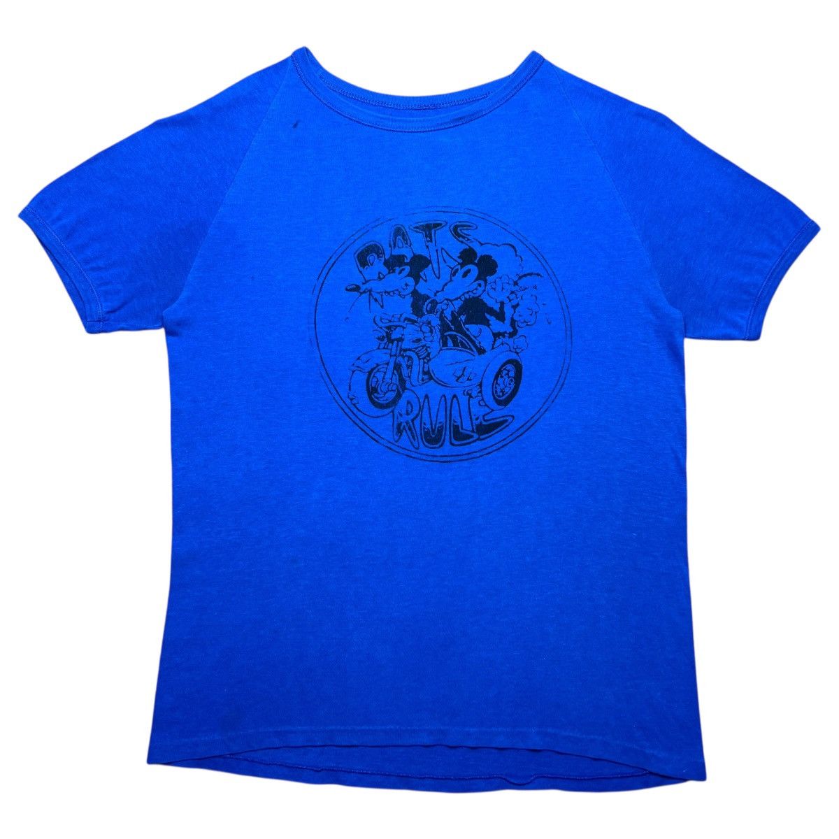 Other Vtg 1970s Rats Rule Mickey Mouse Motorcycle Smoking T-Shirt Size US S / EU 44-46 / 1 - 1 Thumbnail