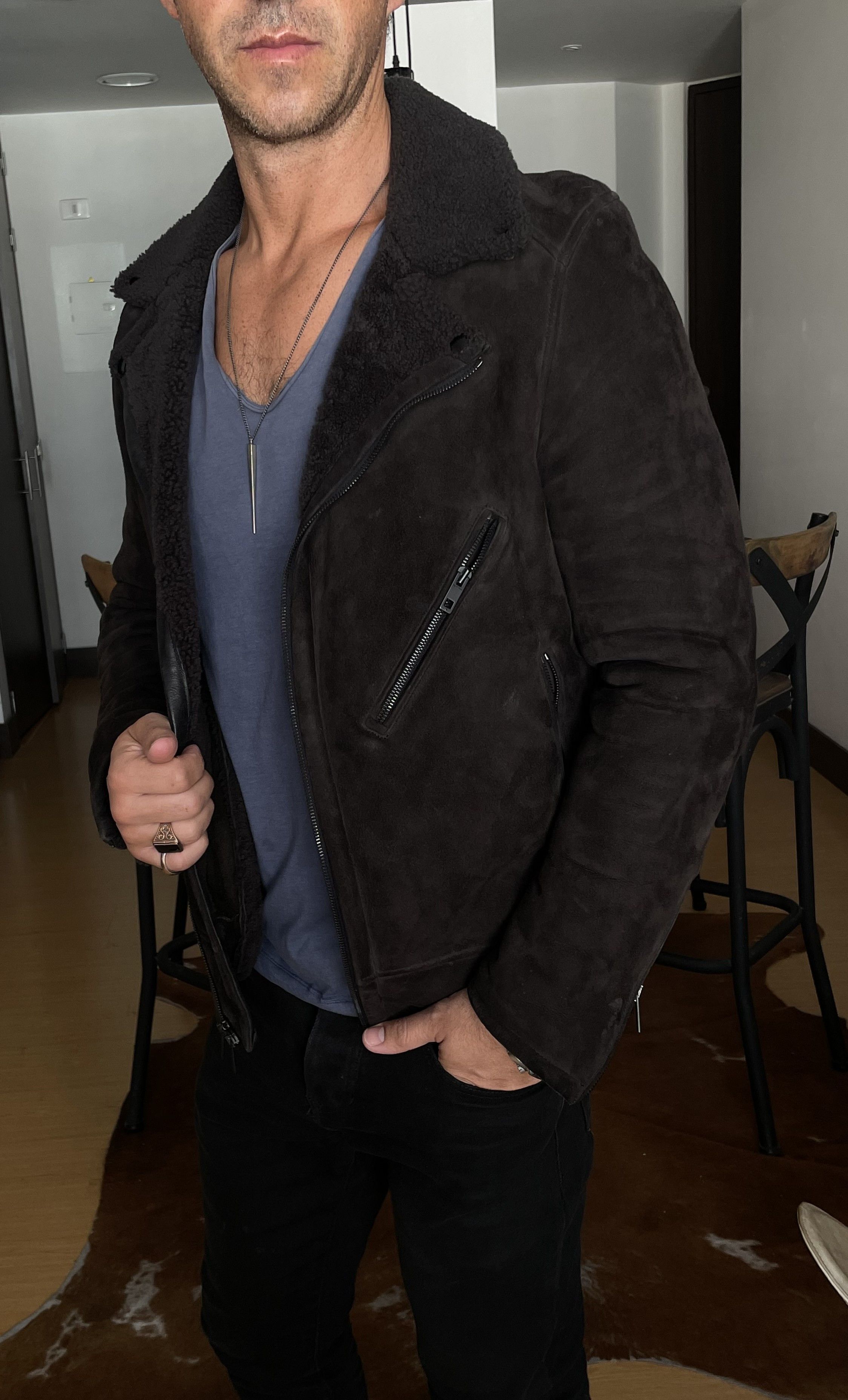 Rag & Bone $2295 Rag & Bone Shearling Leather Jacket Varvatos Sandro Size US M / EU 48-50 / 2 - 1 Thumbnail