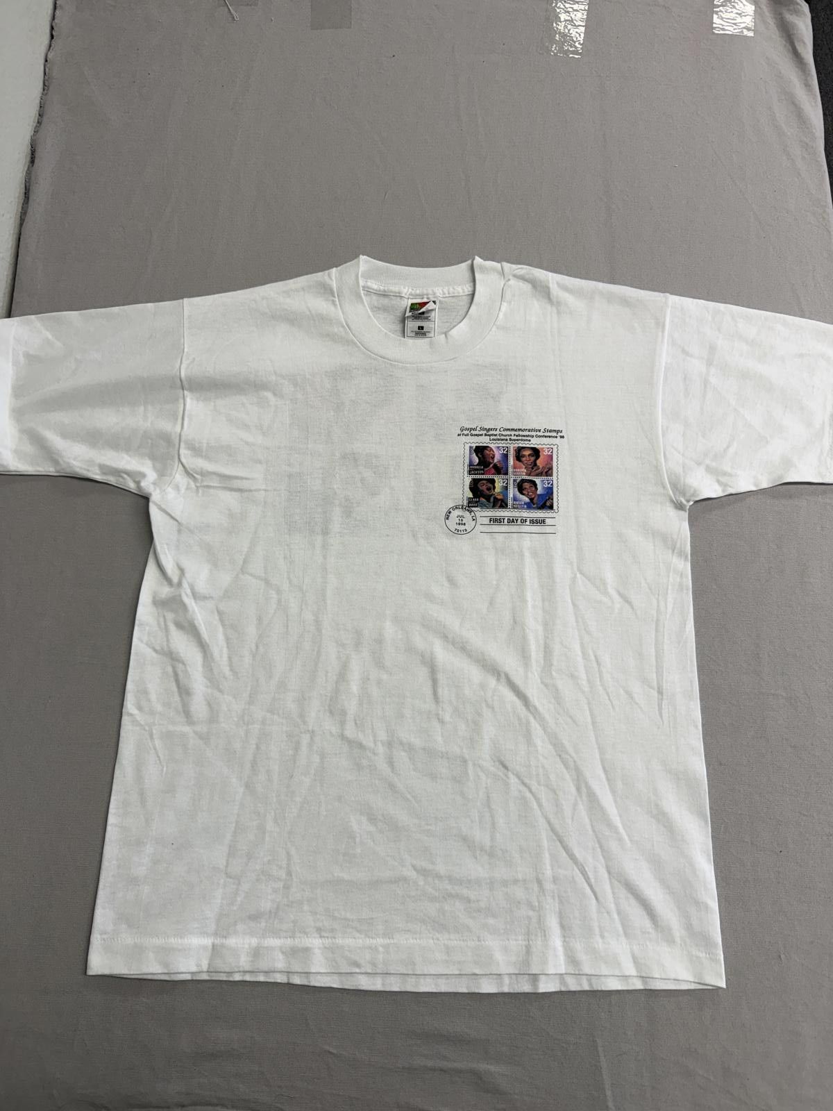 Fruit Of The Loom Vintage 32 Cent Stamp Collector T-shirt Gospel Singer Tee L Size US L / EU 52-54 / 3 - 4 Thumbnail