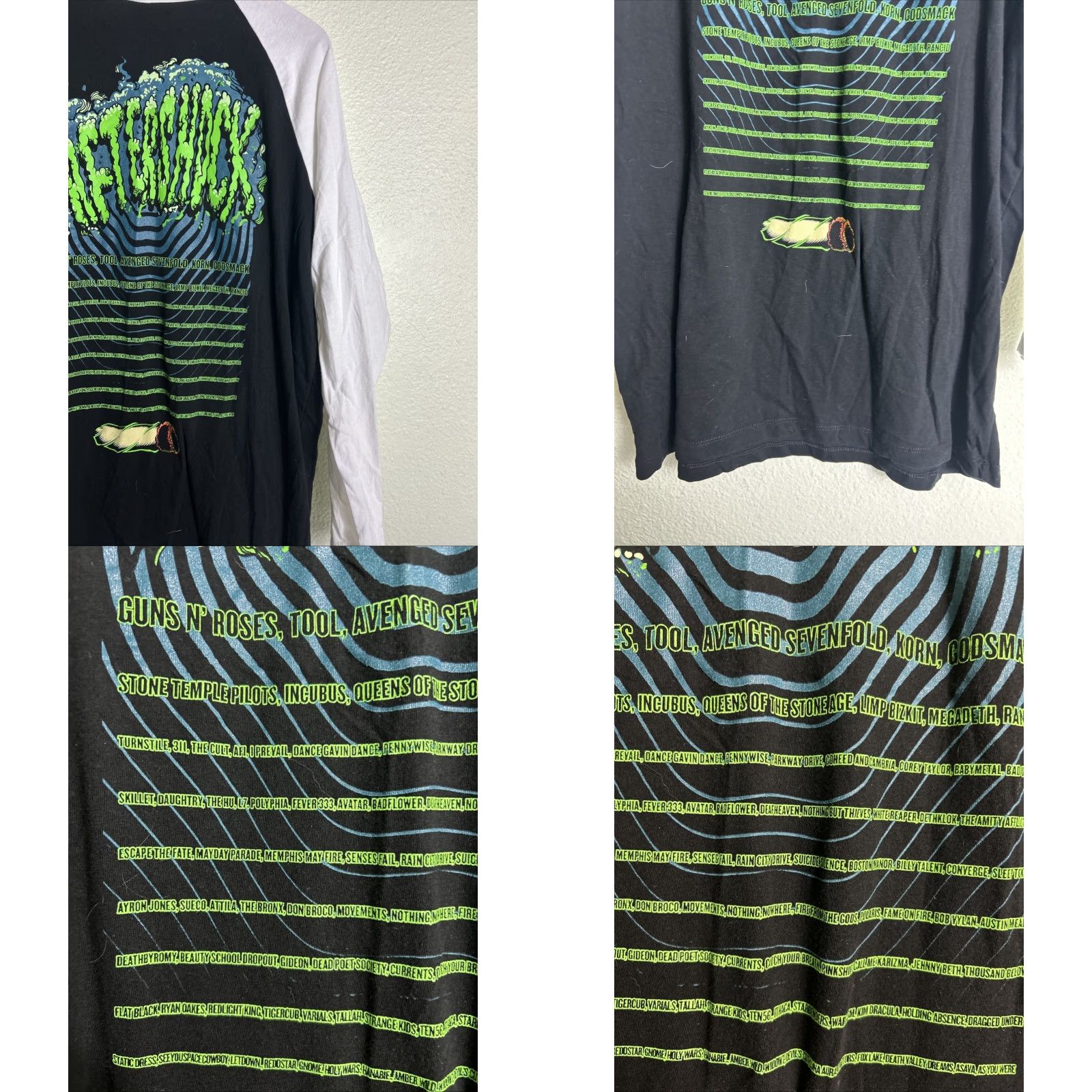 Vintage VINTAGE Aftershock 2024 Baseball T Shirt Graphics Skeleton Black White XL Size US XL / EU 56 / 4 - 9 Thumbnail