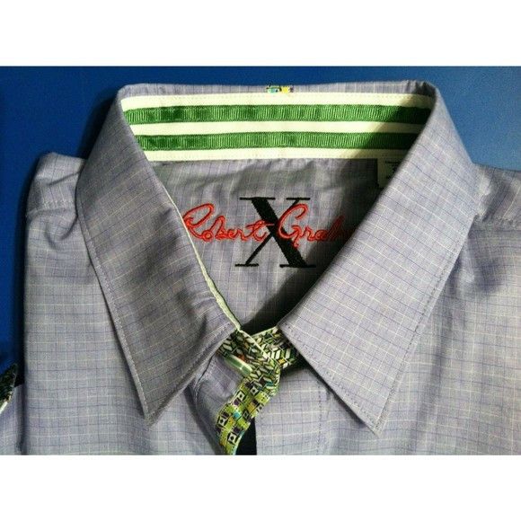 Robert Graham ROBERT GRAHAM MENS NEW LAVENDER COTTON CASUAL SHIRT SIZE:S Size US S / EU 44-46 / 1 - 3 Thumbnail