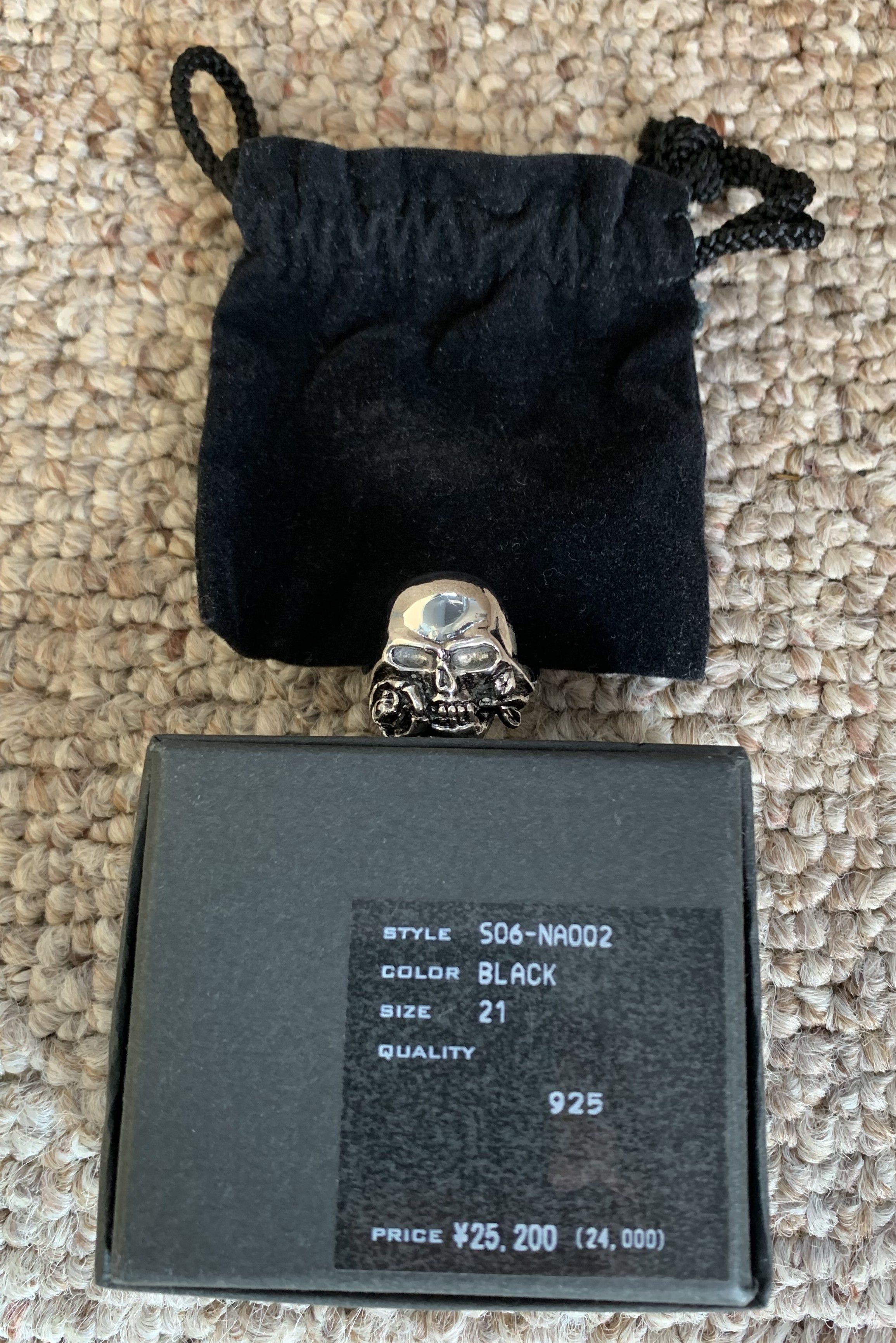 Jam Home Made × Number (N)ine SS06 Silver Skull Roses Ring w/box Size ONE SIZE - 6 Thumbnail
