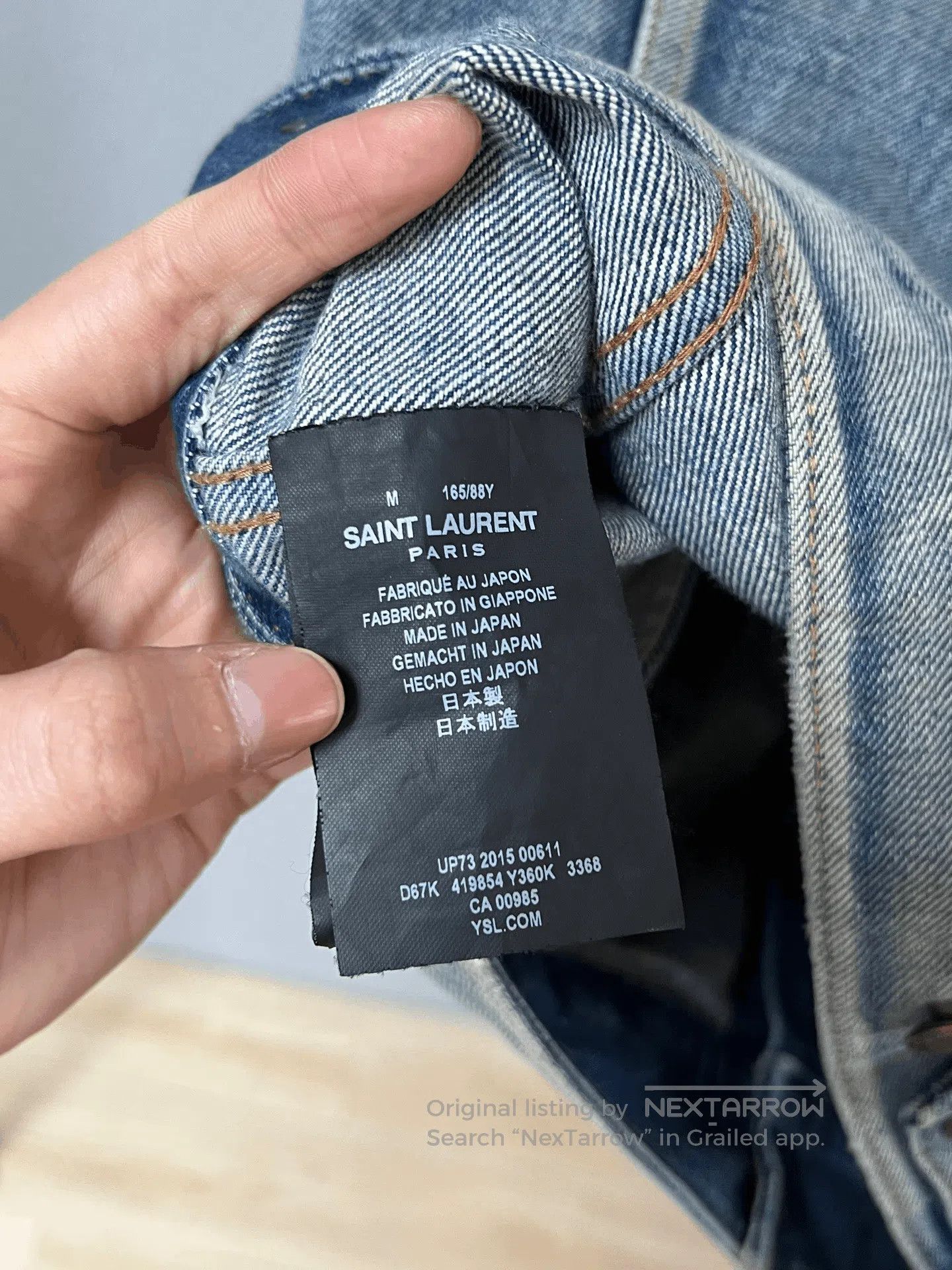 Saint Laurent Paris SLP Washed Distressed Rivet Jacket. Size US M / EU 48-50 / 2 - 4 Thumbnail