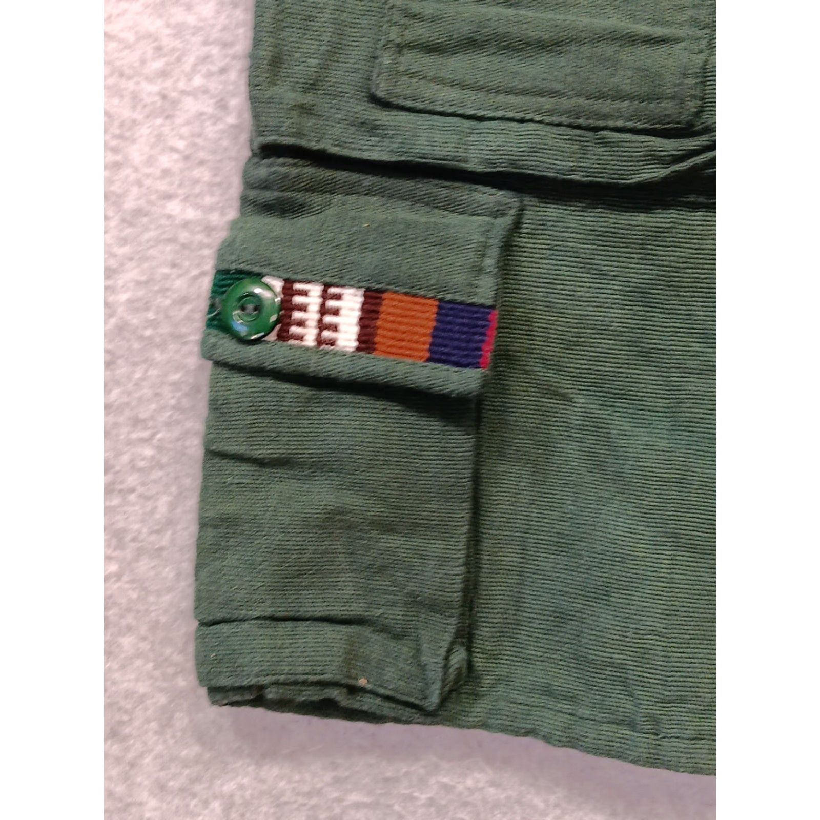 Vintage ARTES TIPICAS TECUM Pants Unisex Adults L Green 100% Cotton Canvas Wide-Leg Embroidered Pockets Adjustable Waist Size 36" / US 14 / IT 50 - 6 Thumbnail