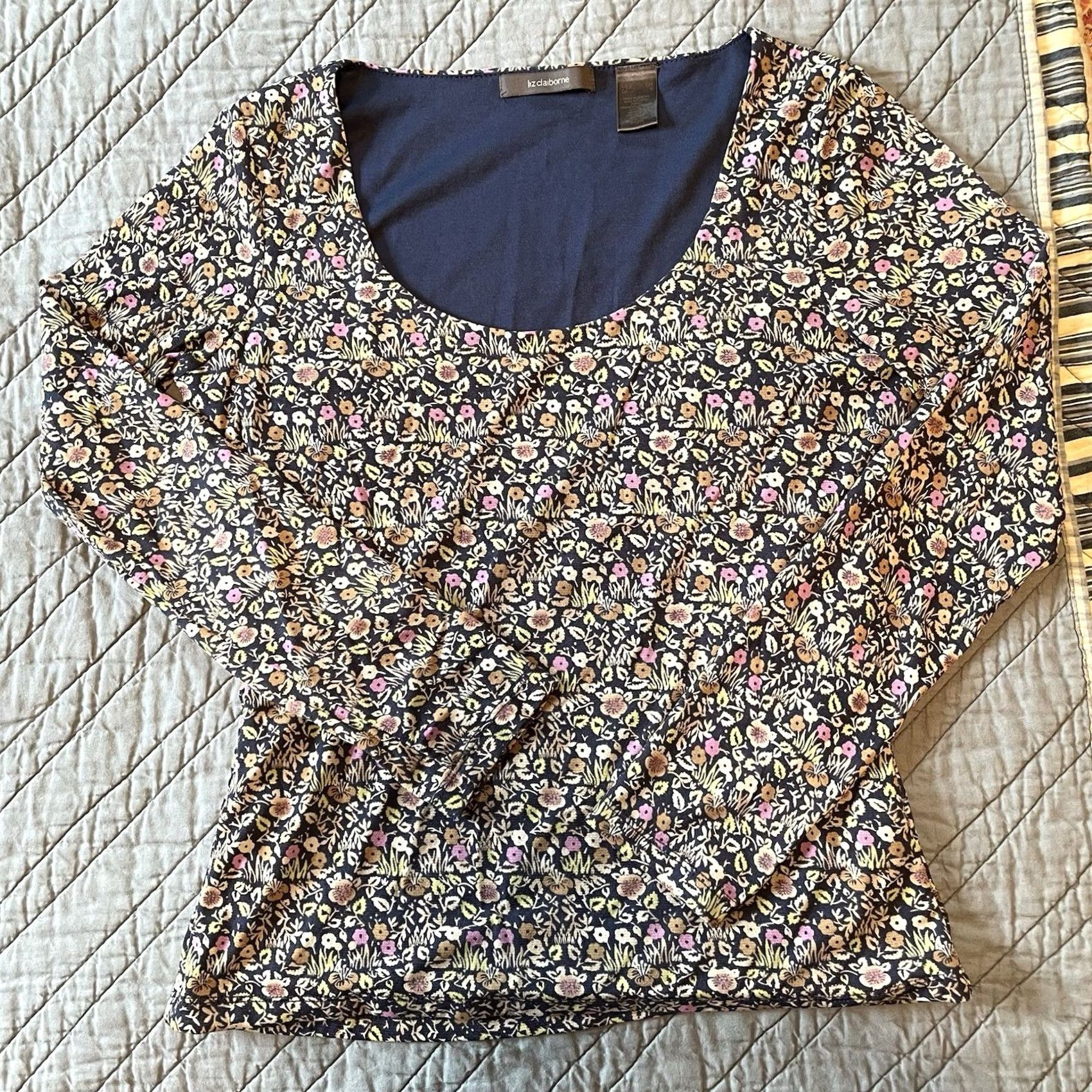 Liz Claiborne Liz Claiborne Blouse Shirt S Boho Floral Floral Semi Sheer Ballerina Top Bohemian Y2k Size S / US 4 / IT 40 - 7 Thumbnail