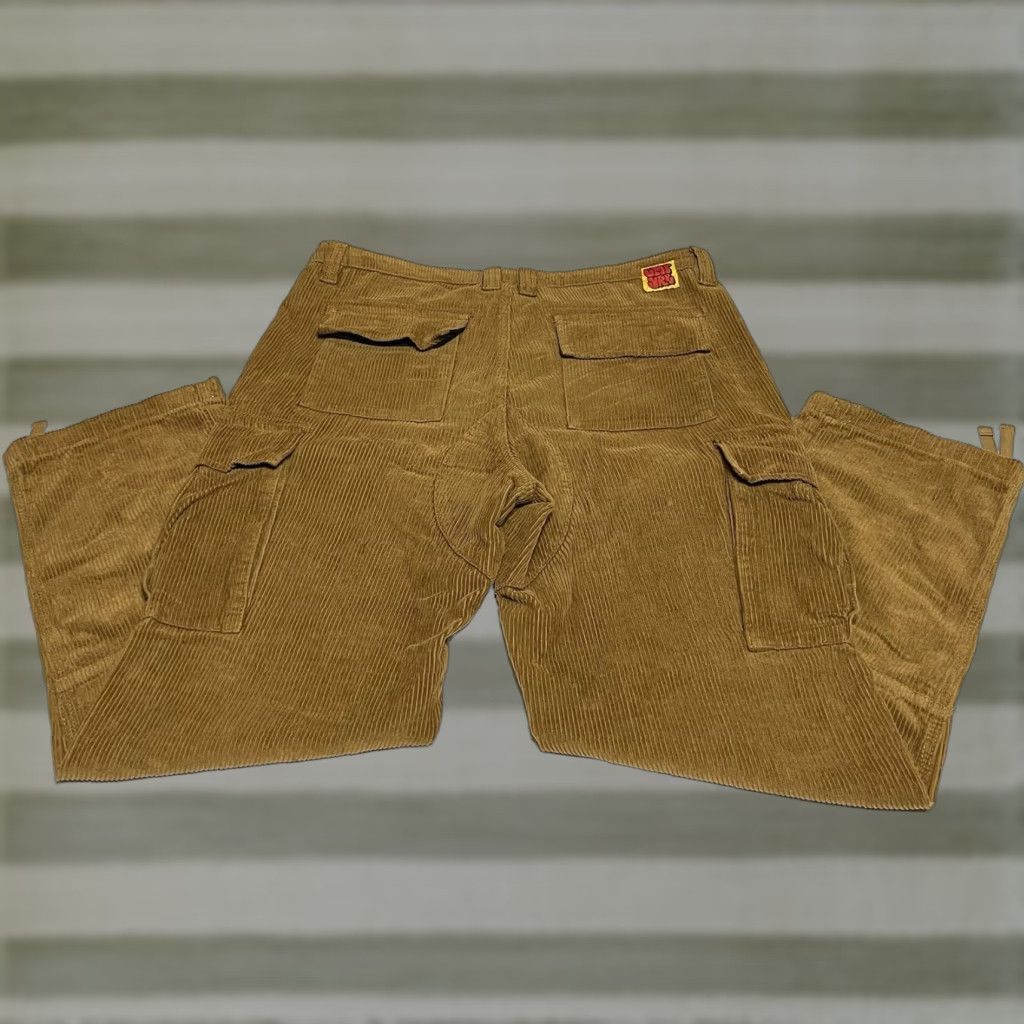 Empyre Empyre Corduroy Cargo Pants Mens 5-Pocket Fastener Button Zip Brown Cargo Straight Relaxed 32 Regular Size US 32 / EU 48 - 1 Thumbnail