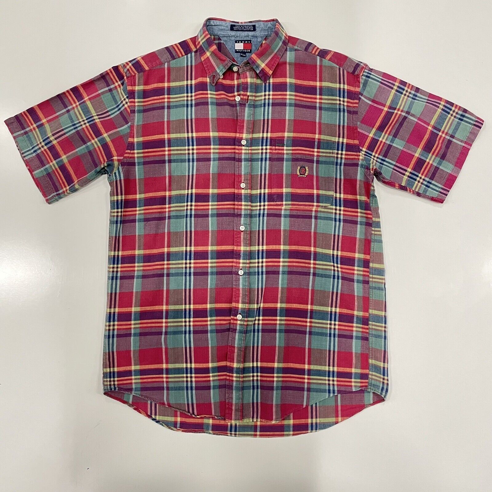 Tommy Hilfiger VTG Tommy Hilfiger Men’s Shirt Check Plaid Up 90s Size S-M Size US M / EU 48-50 / 2 - 1 Thumbnail