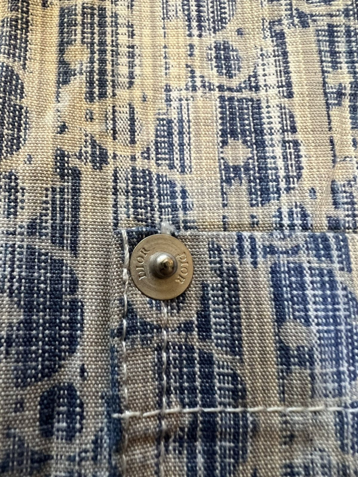 Dior Dior oblique monogram denim Mens Button Up Shirt Overshirt Size US M / EU 48-50 / 2 - 8 Thumbnail