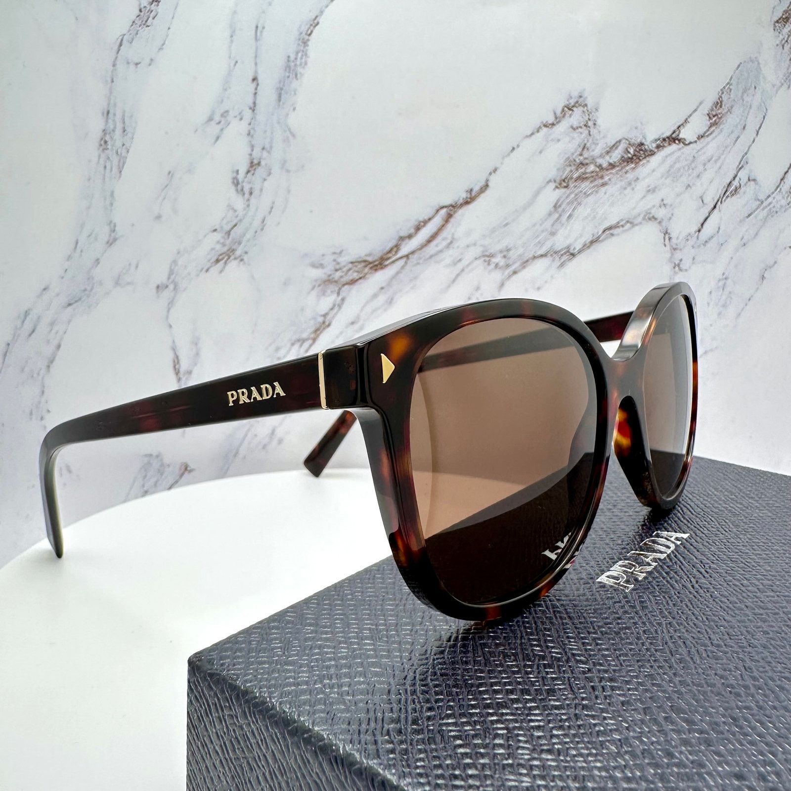 Prada New PRADA Sunglasses Brown Square Gold Logo Tortoise Size ONE SIZE - 2 Thumbnail