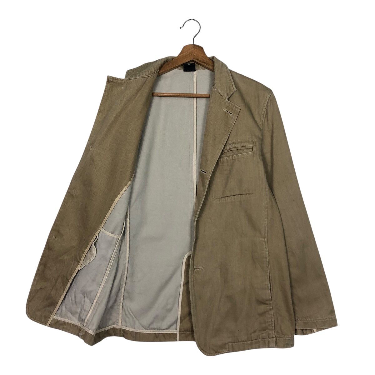 Japanese Brand SHIPS Japan Washed Cotton Work Blazer in Olive Issey Miyake Size US M / EU 48-50 / 2 - 12 Thumbnail
