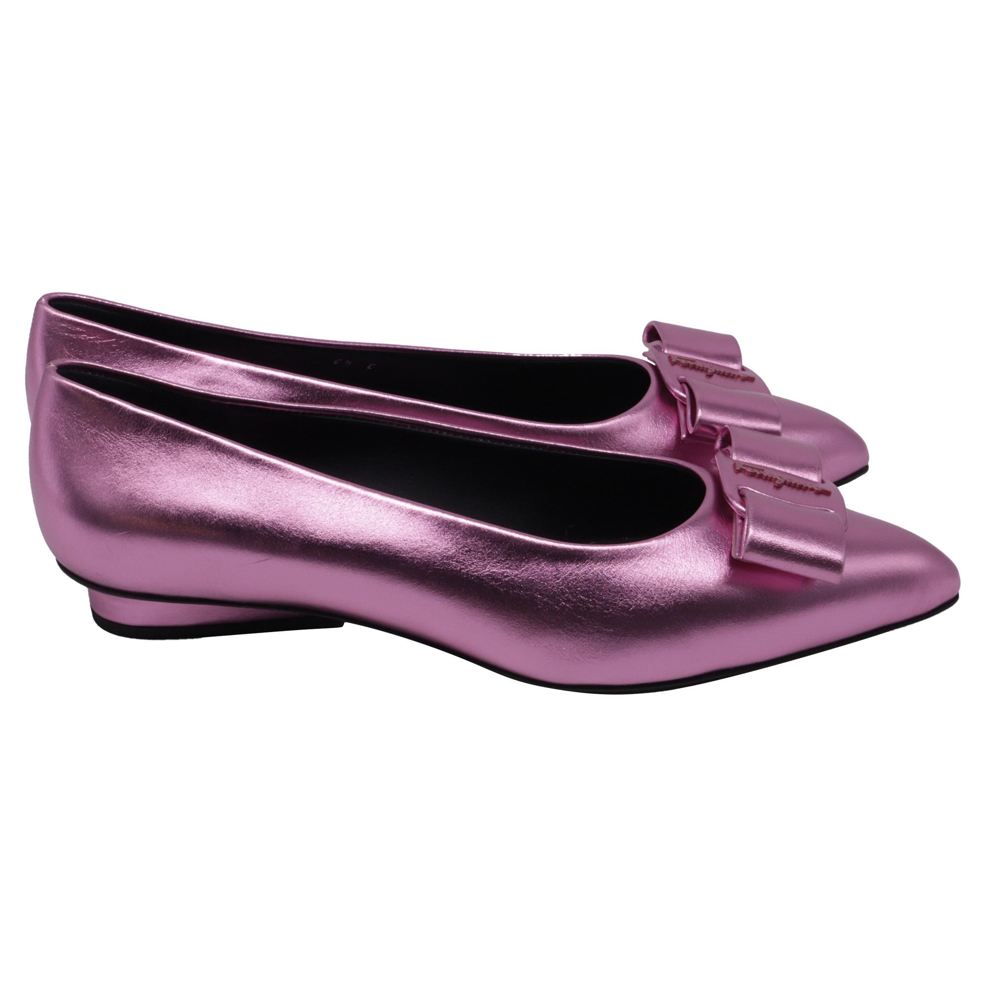 Salvatore Ferragamo Salvatore Ferragamo Viva Bow-Detailed Ballet Flats in Metall Size US 7.5 / IT 37.5 - 1 Thumbnail
