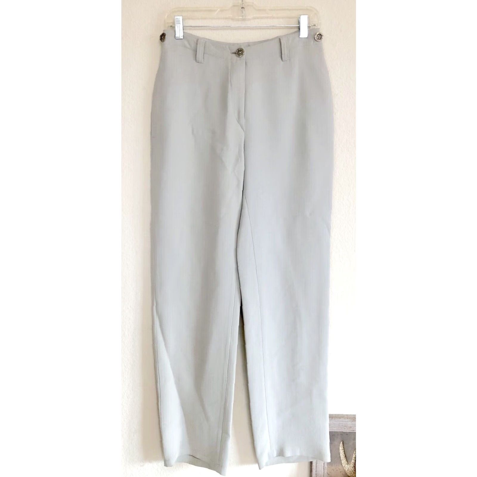 Moschino VINTAGE Moschino Cheap And Chic Tapered Pants Women 8 Gray Wool Blend Pale Gray 90s Dress Pants Size 30" / US 8 / IT 44 - 2 Thumbnail