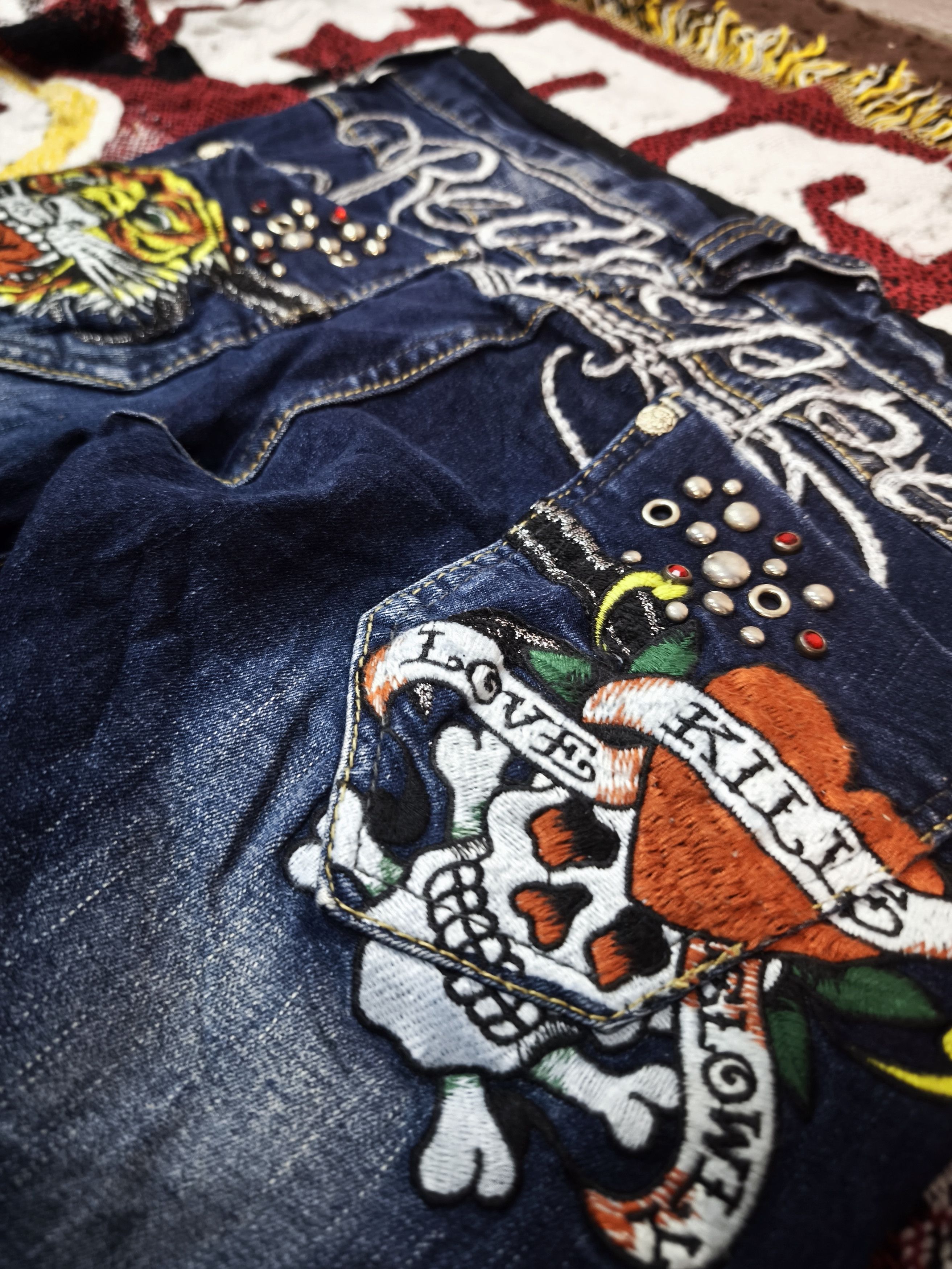Ed Hardy Very Rare!!! Ed Hardy x Dr Pepper Embroidered Jeans. Size US 31 - 4 Thumbnail